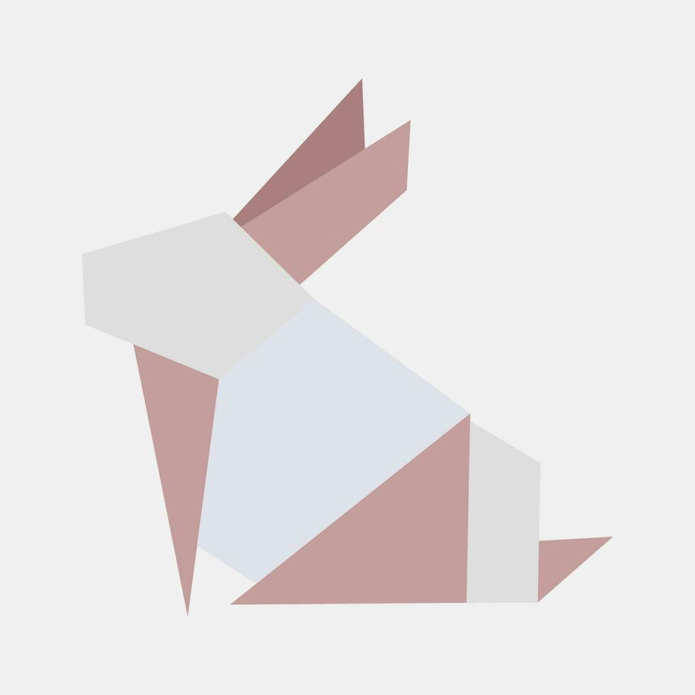 Symbol Hase Origami. Chinesisch Tierkreis Elemente. Symbole im eben Stil. gut zum Drucke, Poster, Logo, Werbung, Dekoration, Infografiken, usw. vektor