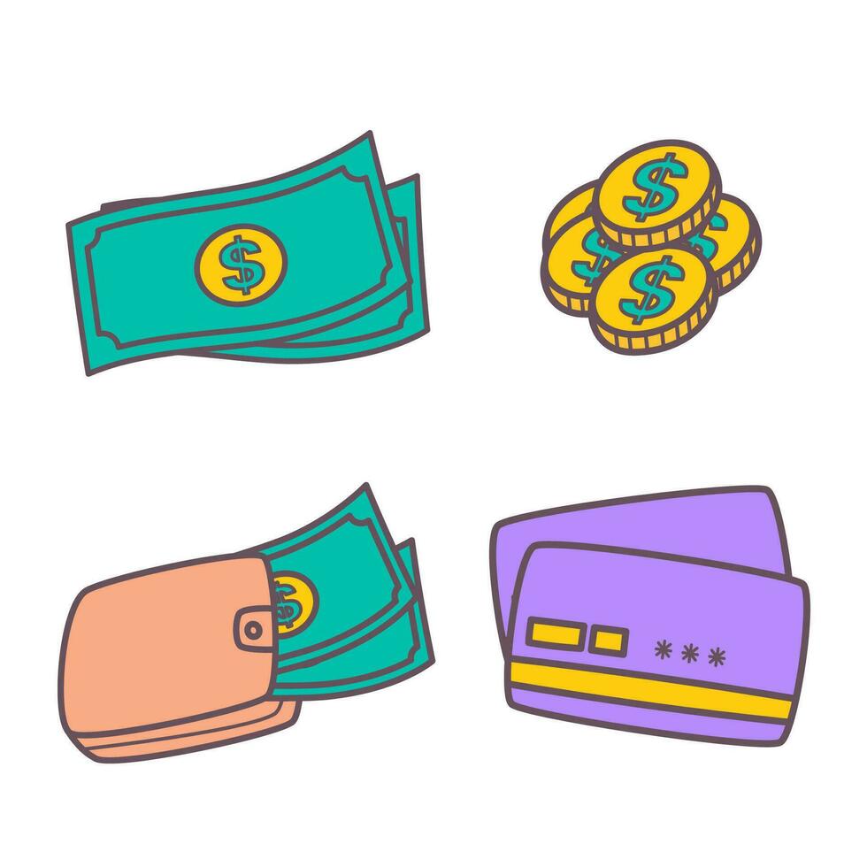 Geld, Geldbörse, Zahlung Karte Illustration, Einkaufen Element Illustration vektor