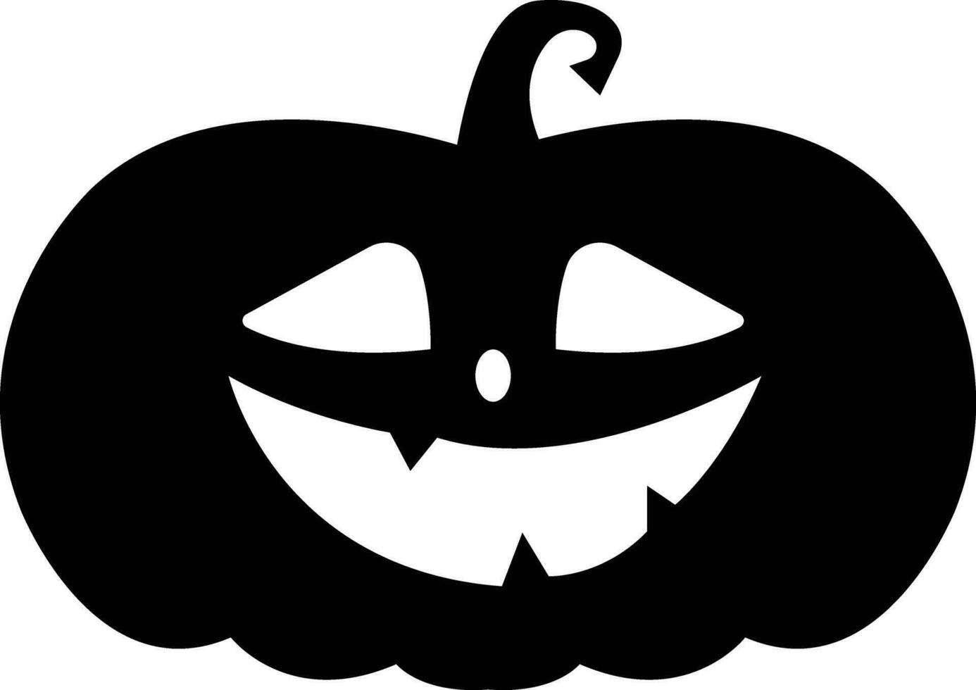 Halloween Kürbisse geschnitzt Gesicht Silhouetten Symbol. schwarz isoliert Gesicht Muster . unheimlich und komisch Gesicht von Halloween Kürbis oder Geist. eben Vektor