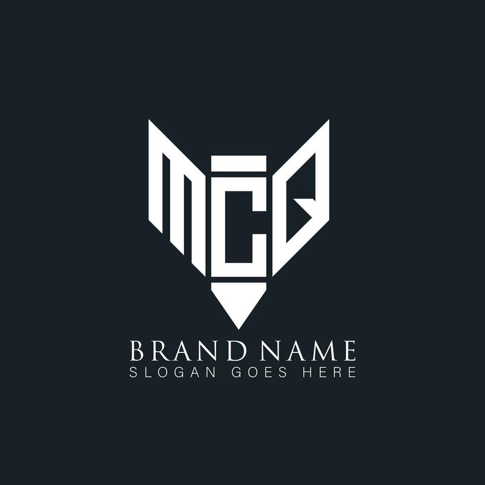 mcq abstrakt brev logotyp. mcq kreativ monogram initialer brev logotyp begrepp. mcq unik modern platt abstrakt vektor brev logotyp design.