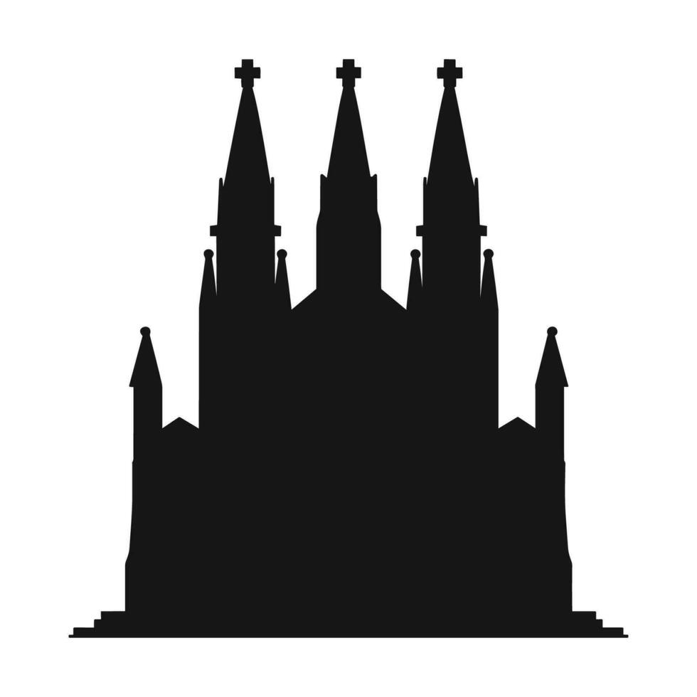 ein Silhouette von Sagrada familia isoliert auf ein Weiß Hintergrund vektor