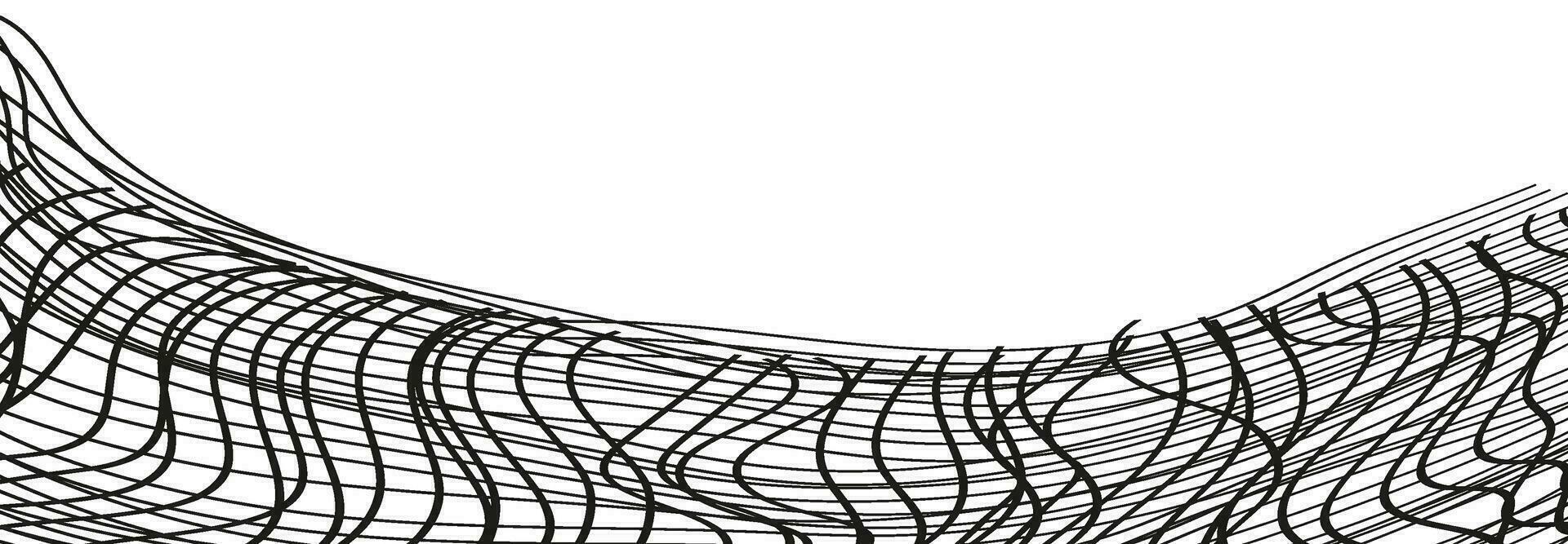 Illustration von ein schwarz Angeln oder Fußball netzkariert wellig Hintergrund im Gekritzel Stil. vektor