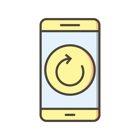 Mobile Anwendungsvektorsymbol zurücksetzen vektor