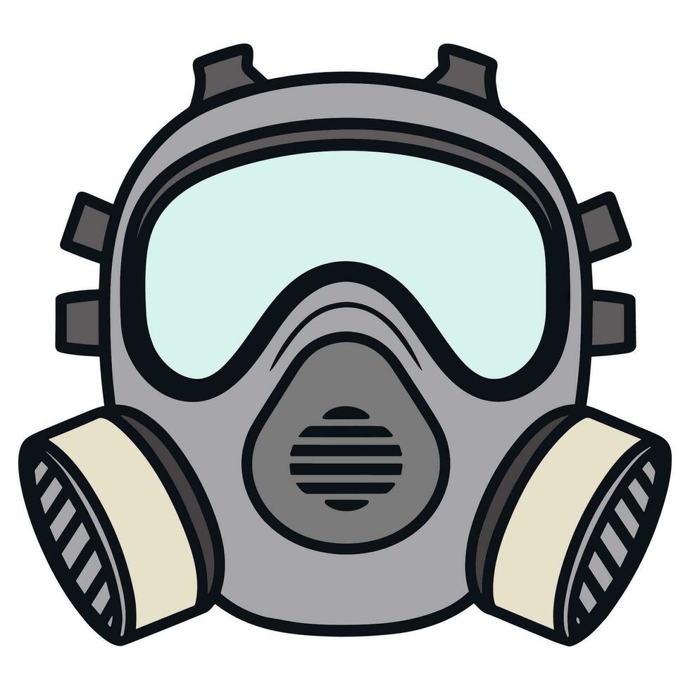 ein Respirator Gas Maske Vektor Illustration isoliert auf ein Weiß Hintergrund