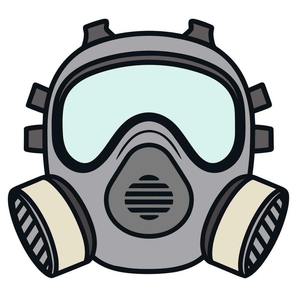 en respirator gas mask vektor illustration isolerat på en vit bakgrund