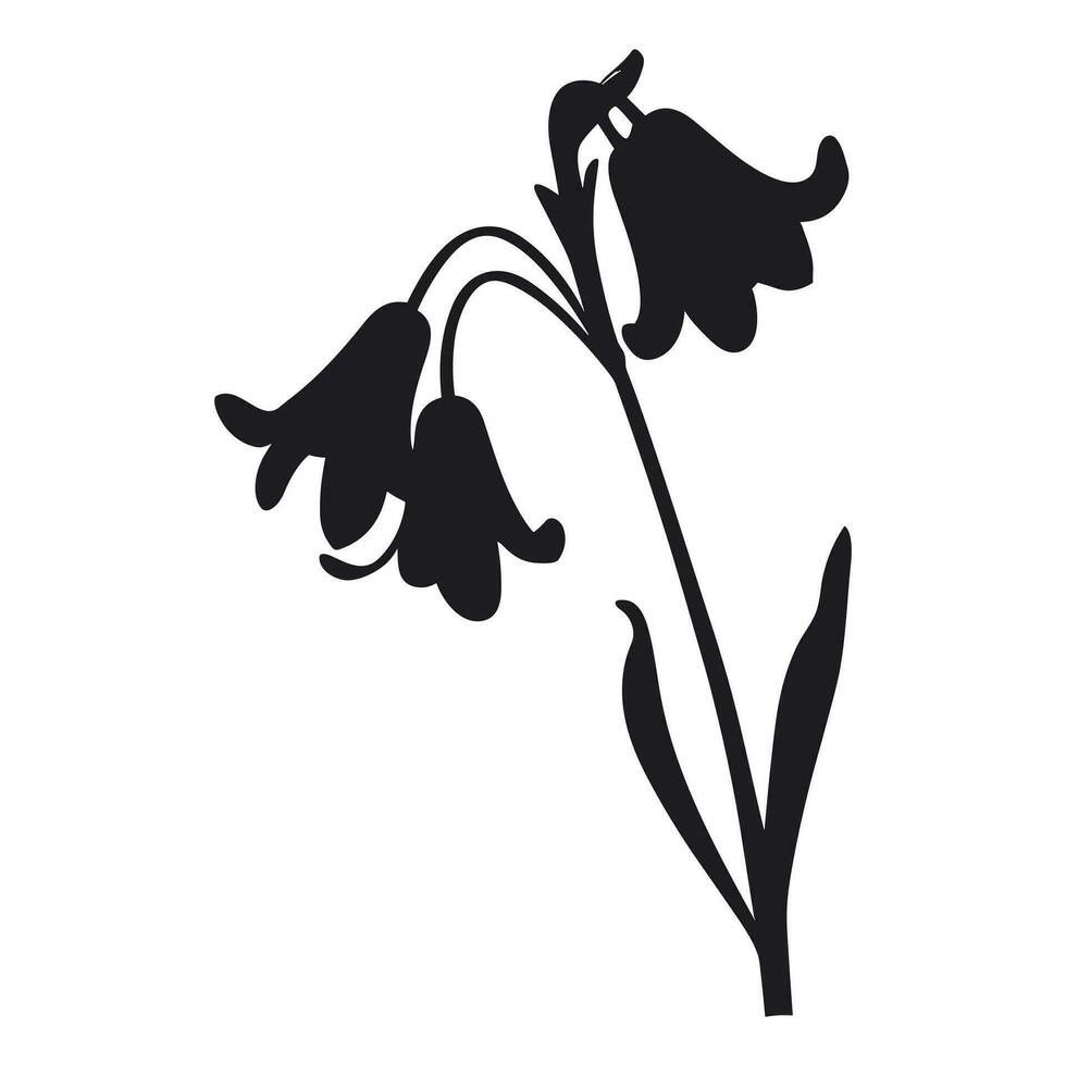 ein Glockenblume Blume Vektor Silhouette isoliert auf ein Weiß Hintergrund