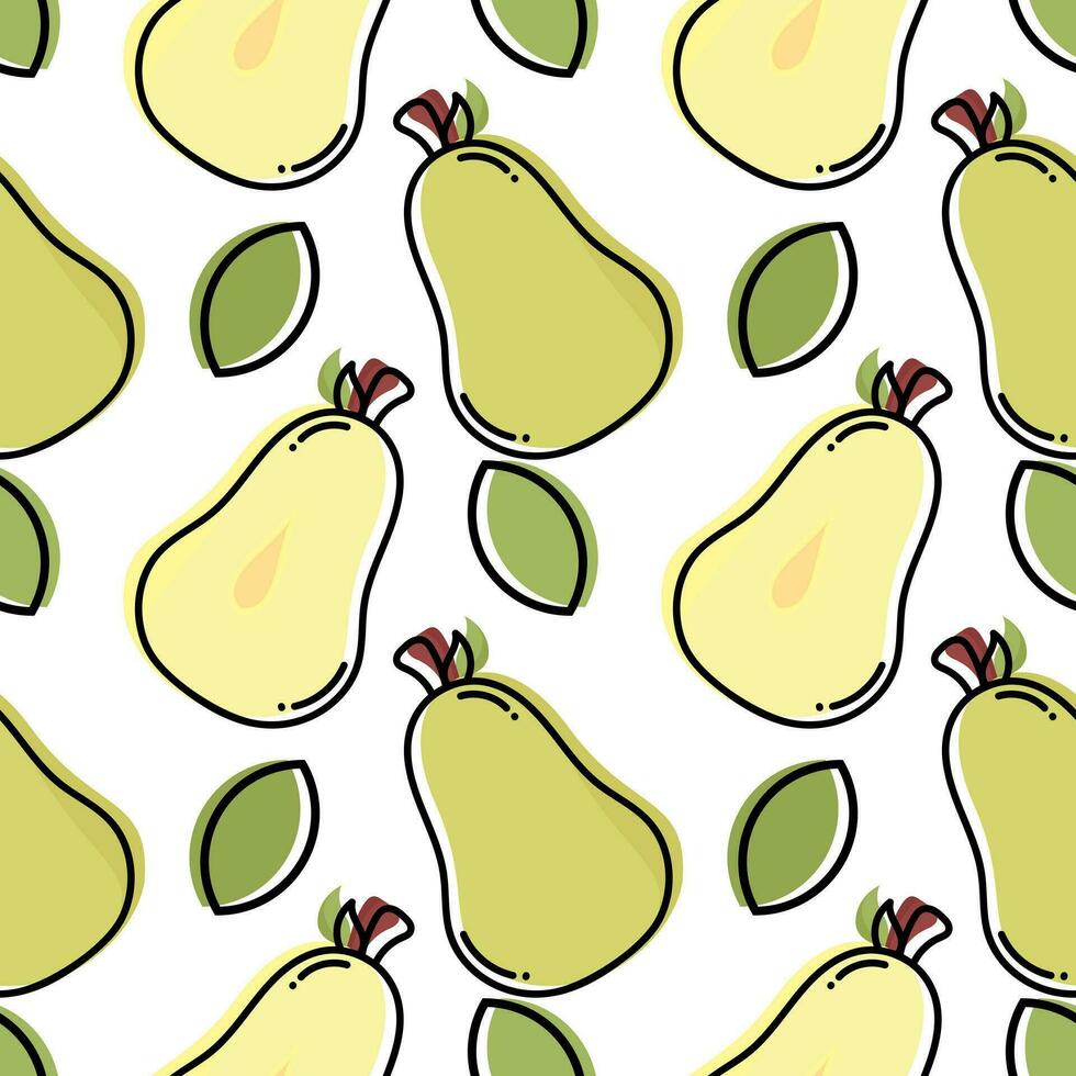 sömlös mönster av päron hand dragen illustration vektor