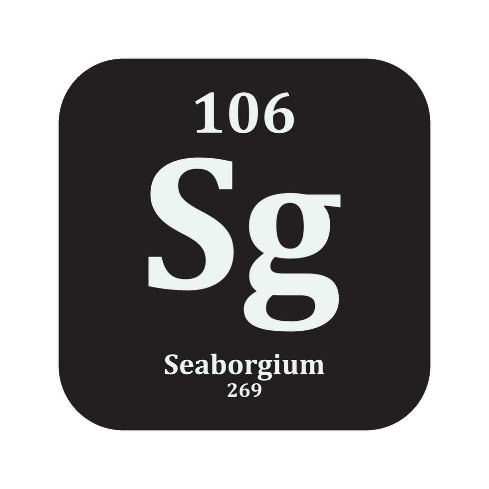 Seaborgium Chemie Symbol vektor