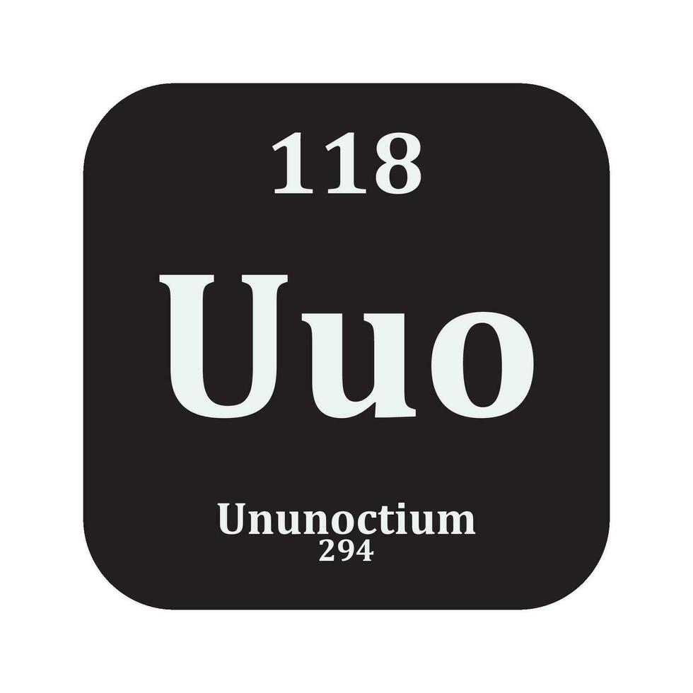 unoctium Chemie Symbol vektor