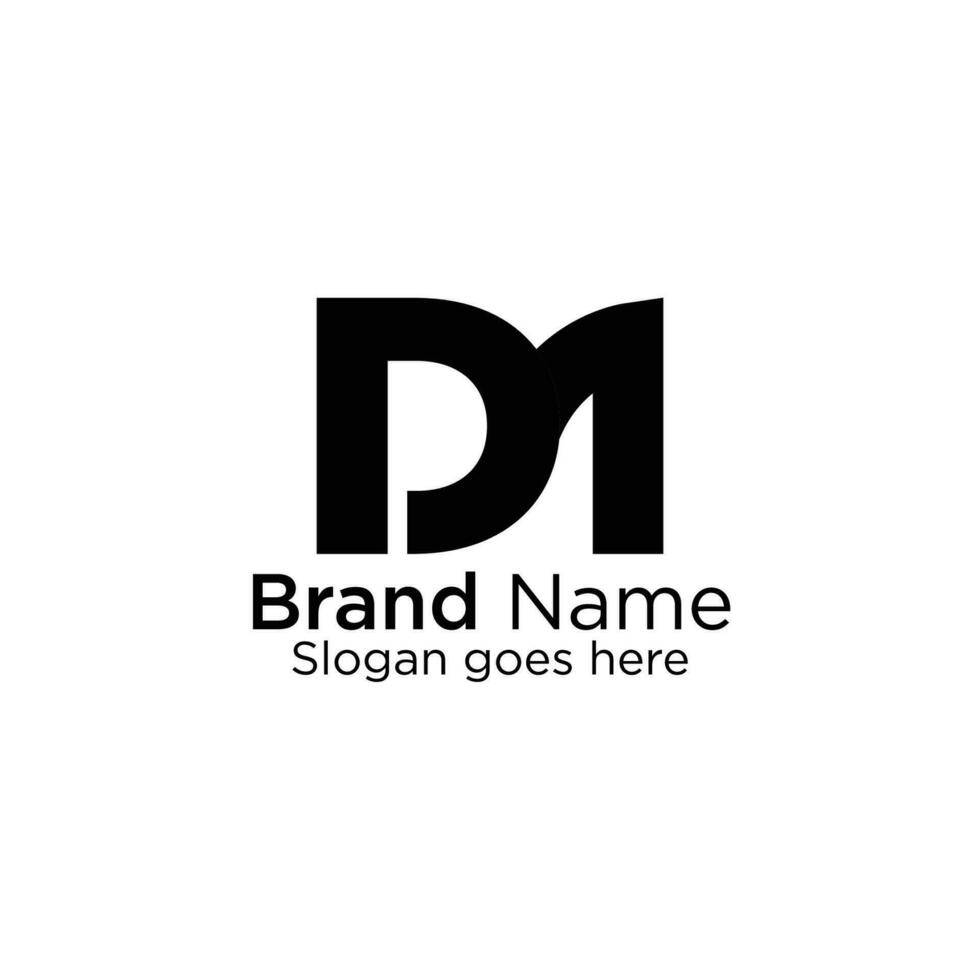 logotyp branding för företag hemsida eller kreativ minimal brev dm logotyp design vektor
