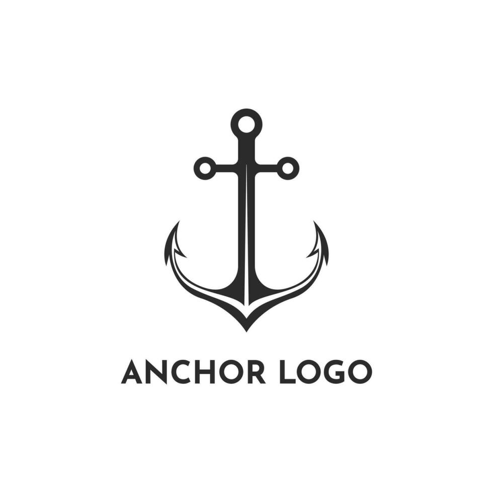 einfach Anker Silhouette Symbol Vektor Logo Konzept Design Idee