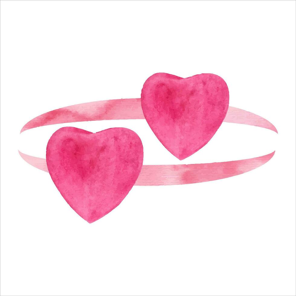 vattenfärg romantisk hjärtan. rosa hjärta. för spara de datum, valentines dag, mödrar dag kort vektor