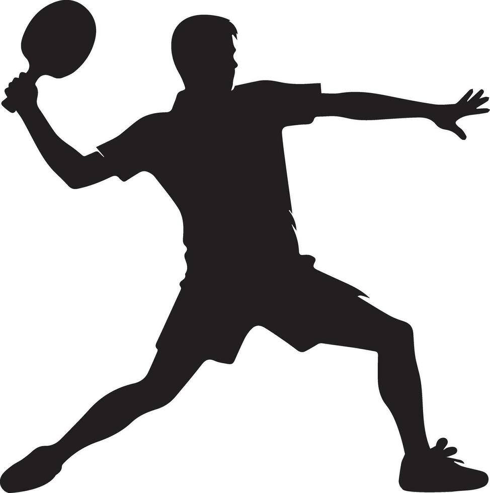 Tabelle Tennis Spieler Vektor Silhouette, Silhouette, schwarz Farbe, Tennis Spieler Pose Vektor