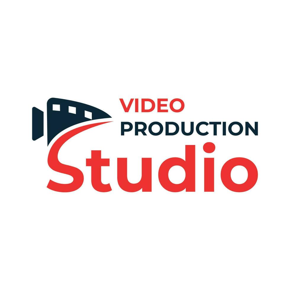 video produktion studio logotyp design modern och minimal begrepp vektor