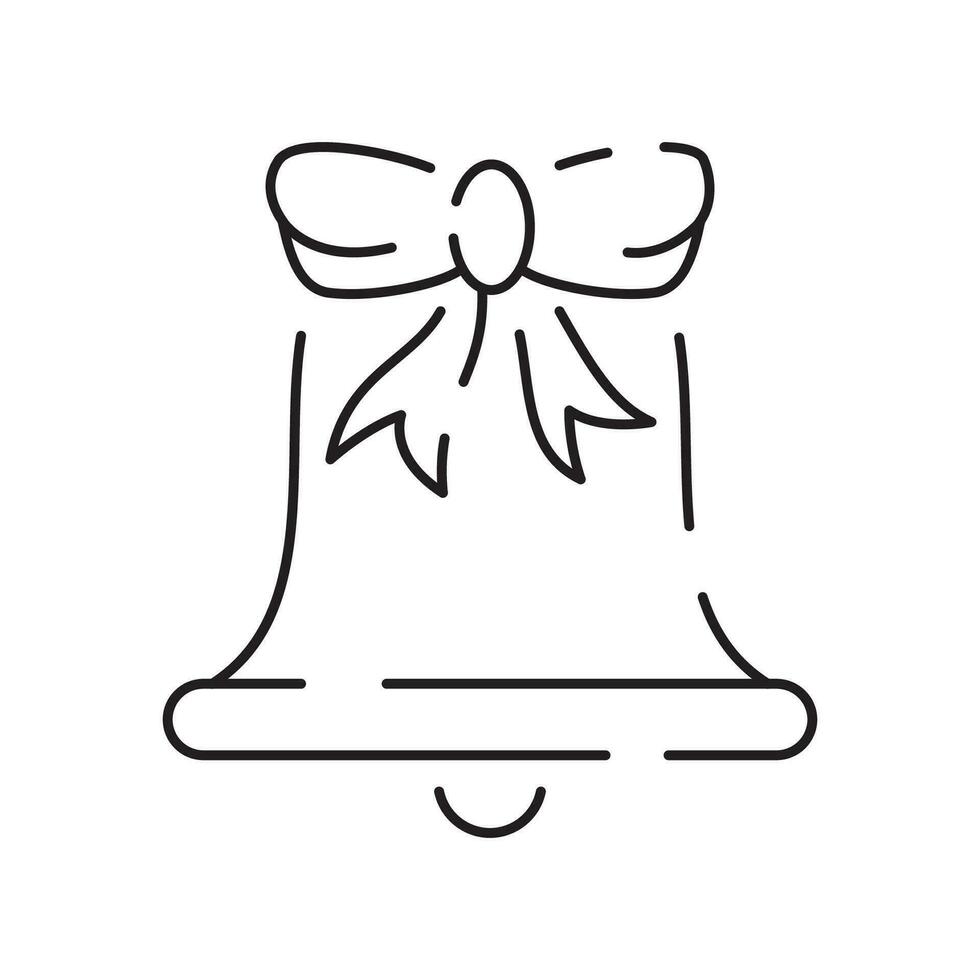 Weihnachten Glocke Linie Symbol. linear Stil Zeichen zum Handy, Mobiltelefon Konzept und Netz Design. klimpern Glocke Gliederung Vektor Symbol. Symbol, Logo Illustration. Vektor Grafik.