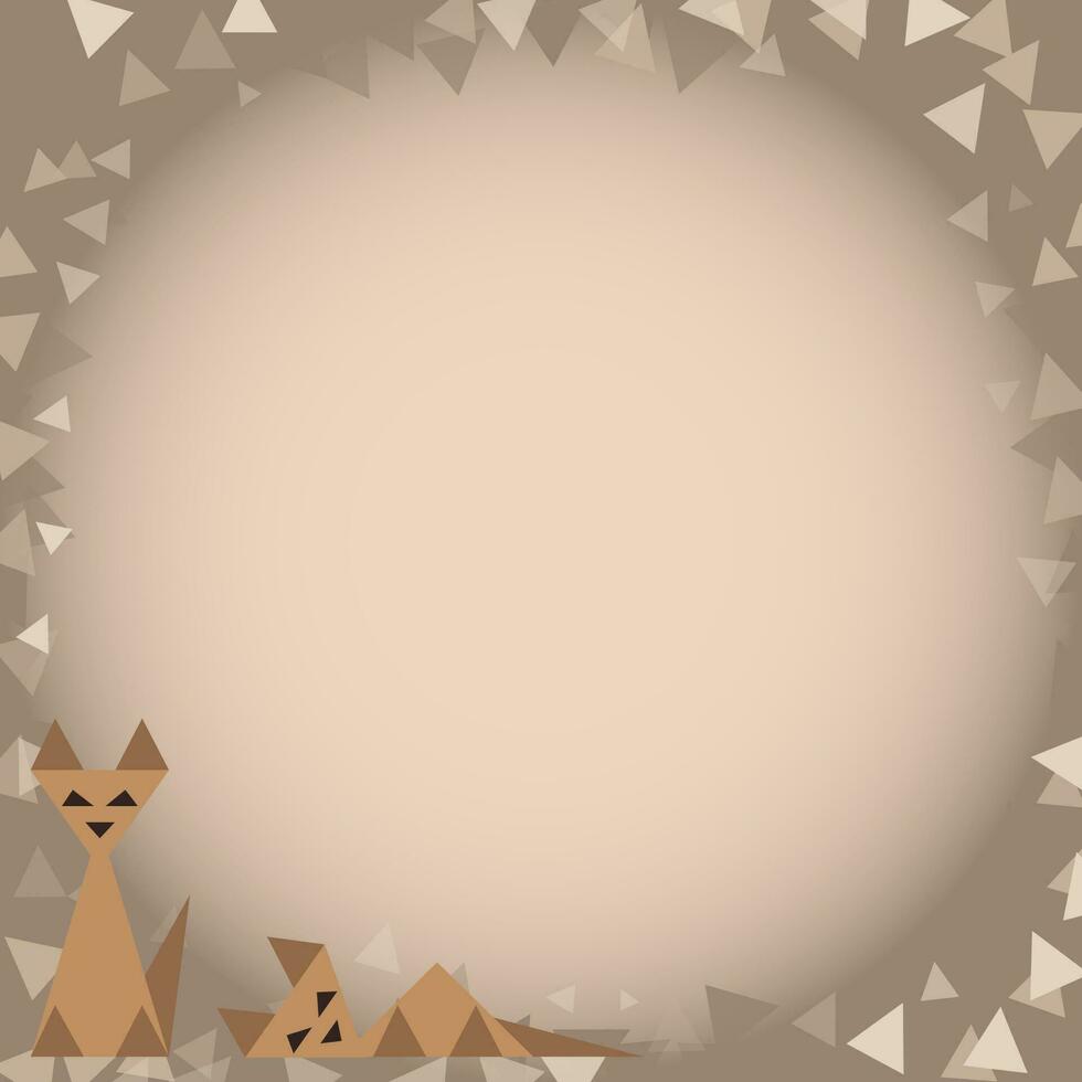 abstrakt Katzen gezeichnet im Vektor. Katzen gemacht von Dreiecke auf ein farbig Hintergrund. Vektor Illustration
