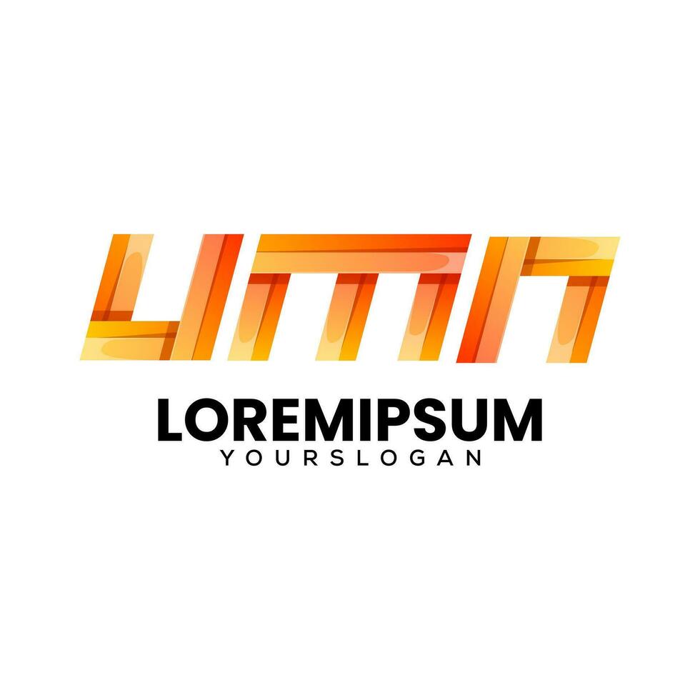 brev u m n färgrik ikon logotyp design vektor