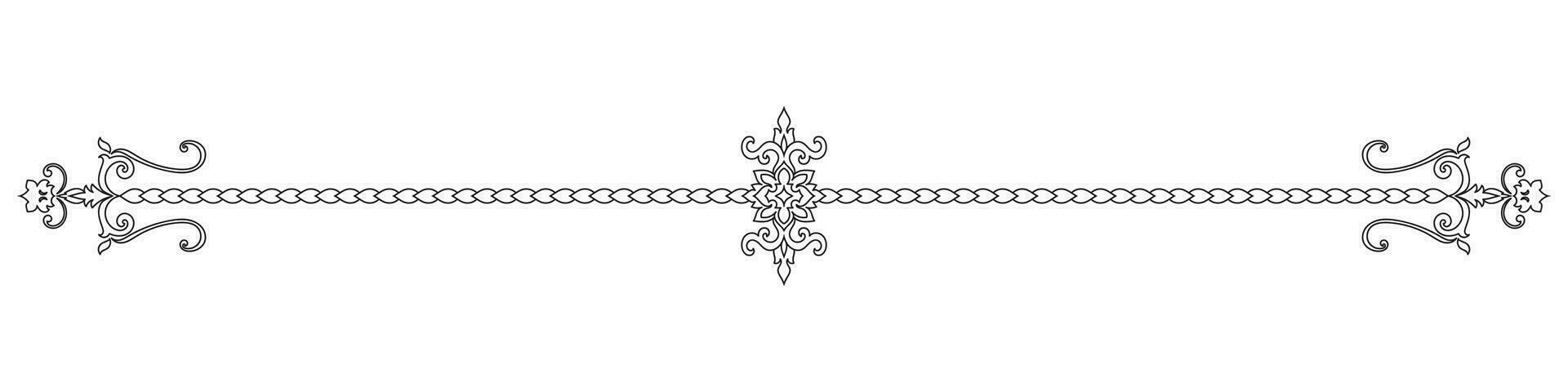 thai mönster avdelare för Smycken och använda sig av i utskrift årgång rullade blommig mönster, svart rader på en vit bakgrund. vektor