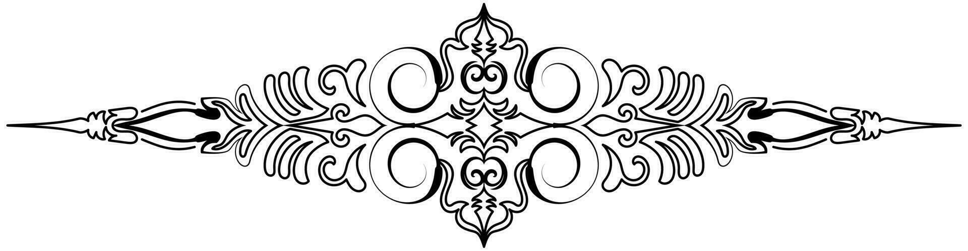 Blume Rand dekorativ Design Element Hochzeit Banner, Rahmen, Etiketten, schwarz Linien auf Weiß. vektor
