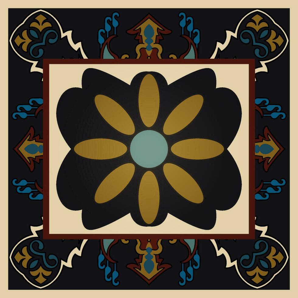 persisch Blumen- orientalisch traditionell Teppich Fußboden Matte Teppich Muster Hintergrund Vektor einfach Farbe Veränderung