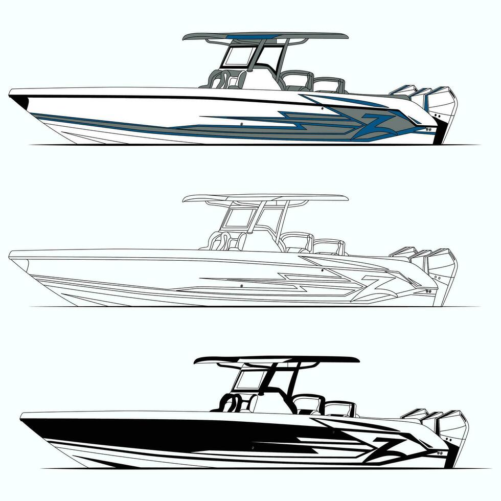 hoch Qualität Angeln Boot Vektor zum Meer welche ist druckbar auf verschiedene Materialien.