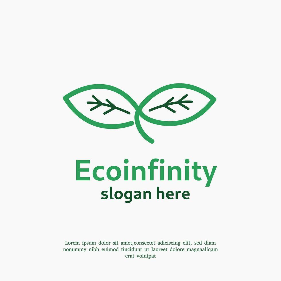 grön eco oändlighet logotyp design mall vektor