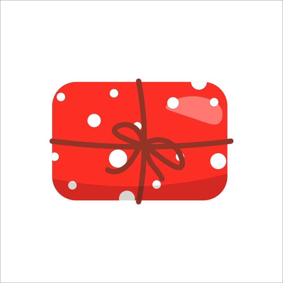 Single Platz rot Geburtstag Geschenk Box im Gekritzel Stil. Lager Vektor Illustration. Single Clip Art auf ein Weiß Hintergrund.