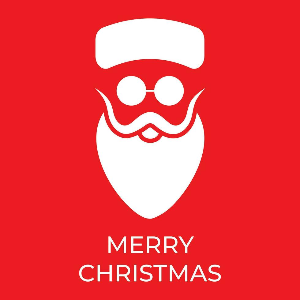 minimalistisch Santa claus Gesicht Design mit rot Hintergrund vektor