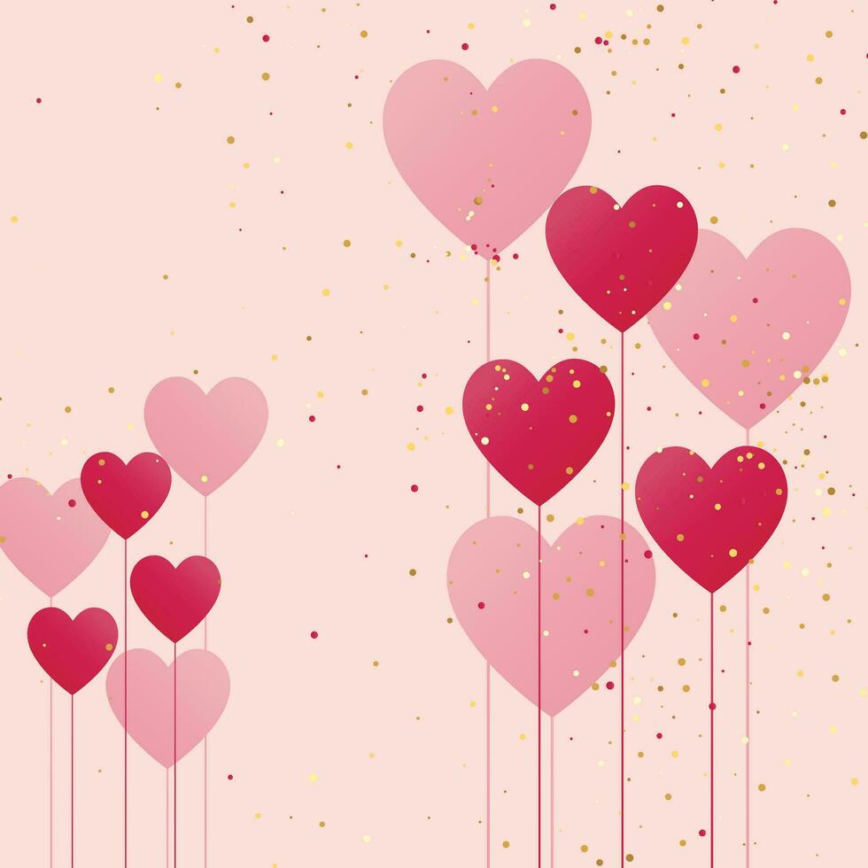 valentines dag baner med romantisk inskrift Lycklig hjärtans dag och 3d linje hjärta form. 14 februari Semester hälsningar. vektor illustration.