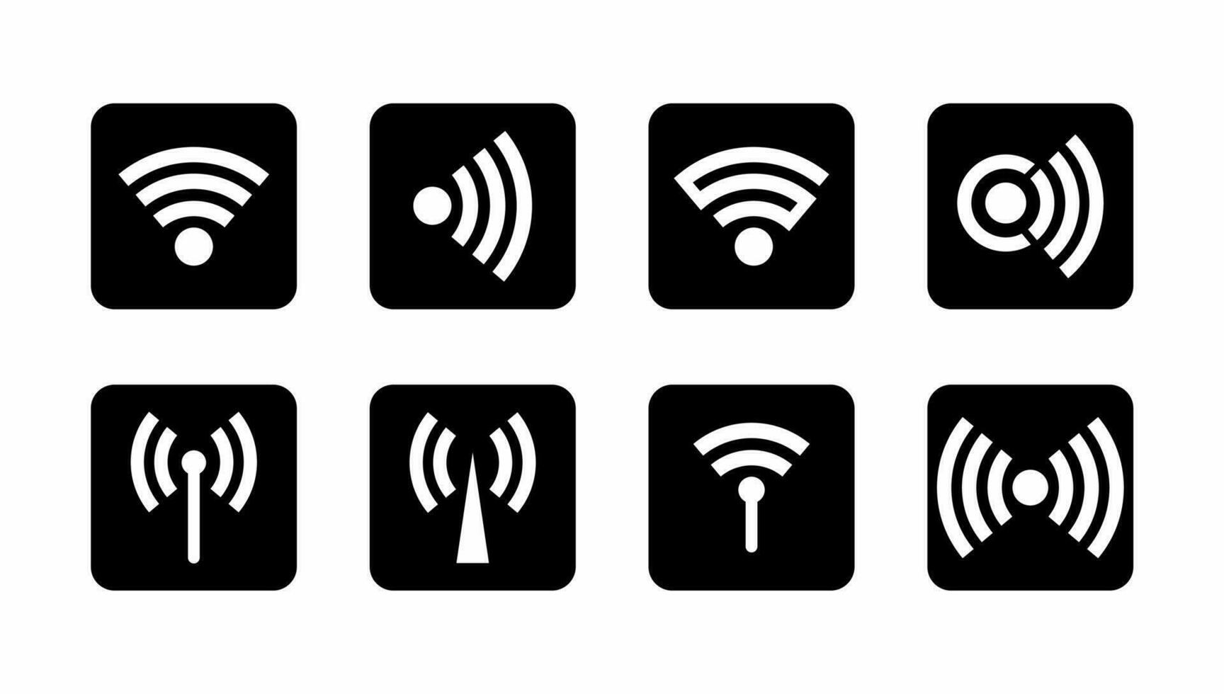 wiFi logotyp uppsättning vektor isolerat på vit bakgrund. enkel wiFi ikon. internet tillgång symbol.