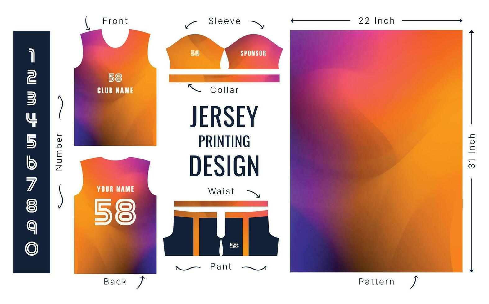 abstrakt vektor design för jersey utskrift. bakgrund mönster för sporter team jersey.