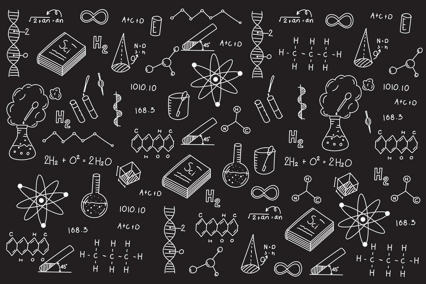 abstrakt von Wissenschaft und Labor Konzept mit Linie Symbole von Wissenschaftler vektor