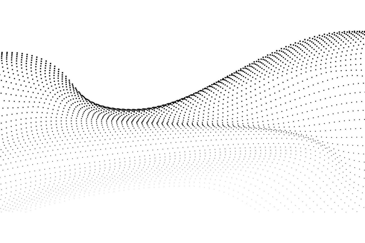 fließend Punkte Partikel Welle Muster Halbton Gradient Hintergrund vektor