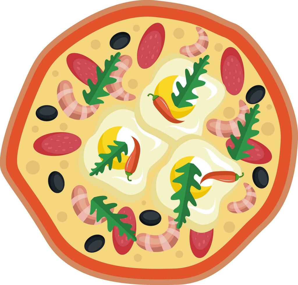 illustration av en pizza vektor