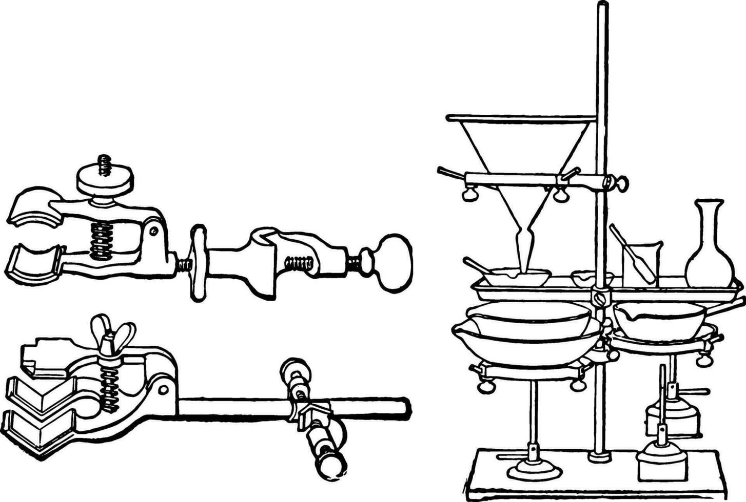 Labor Klemmen, Jahrgang Illustration. vektor