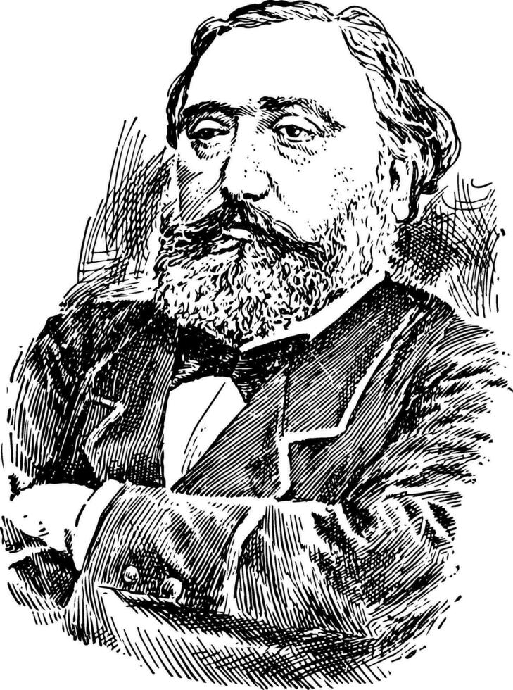 Leon Gambetta Jahrgang Illustration vektor