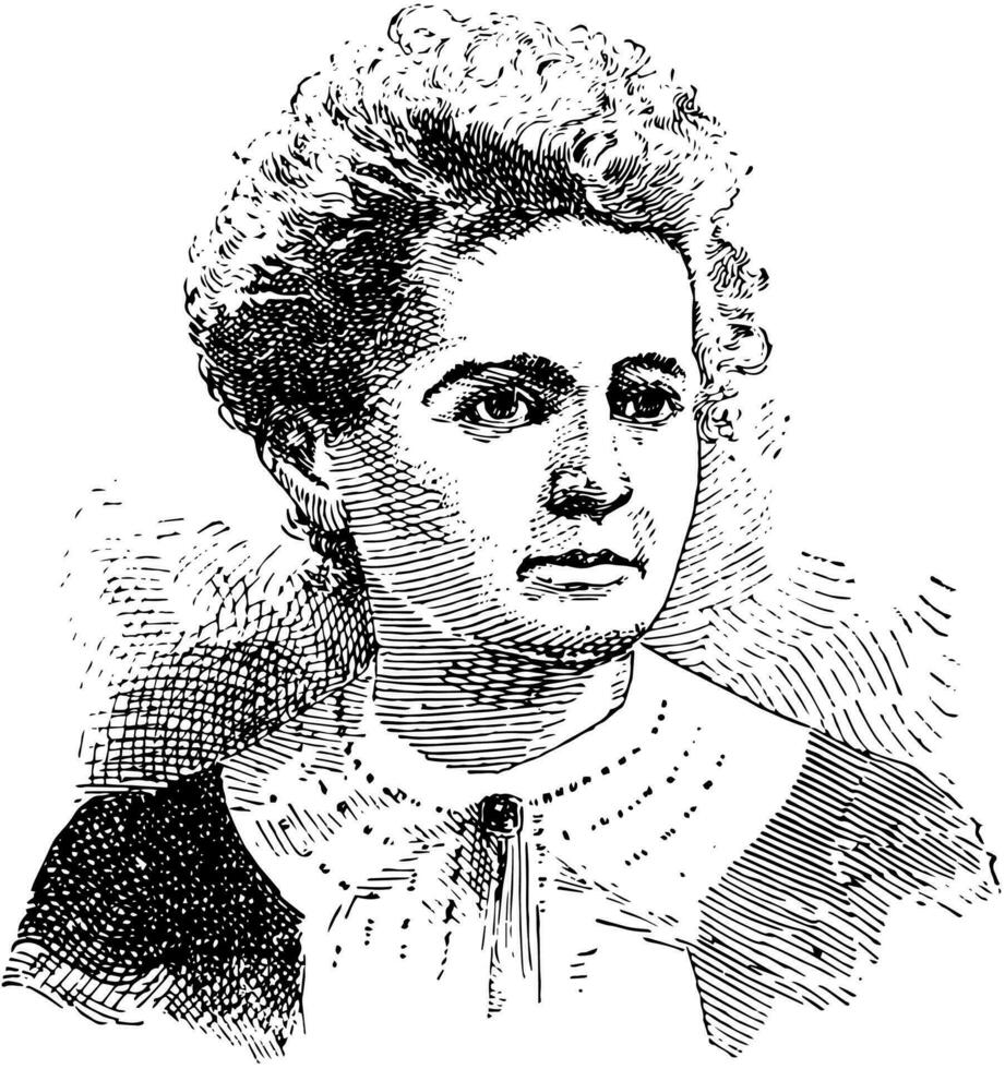 Marie Curie Jahrgang Illustration. vektor