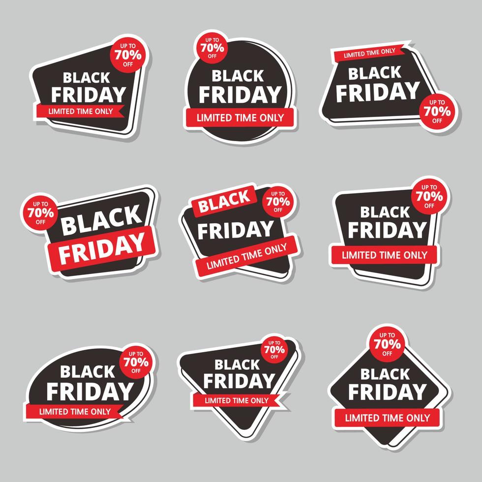 Black Friday Sale Sticker Set vektor