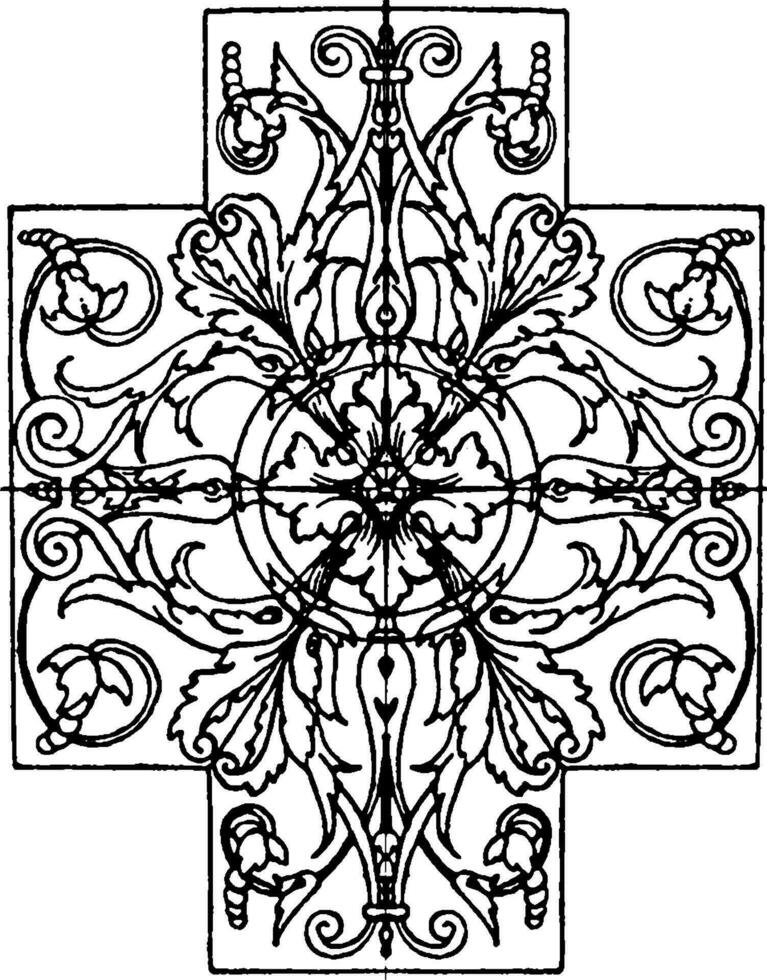 panel design är hittades på de louvre museum i paris, årgång gravyr. vektor