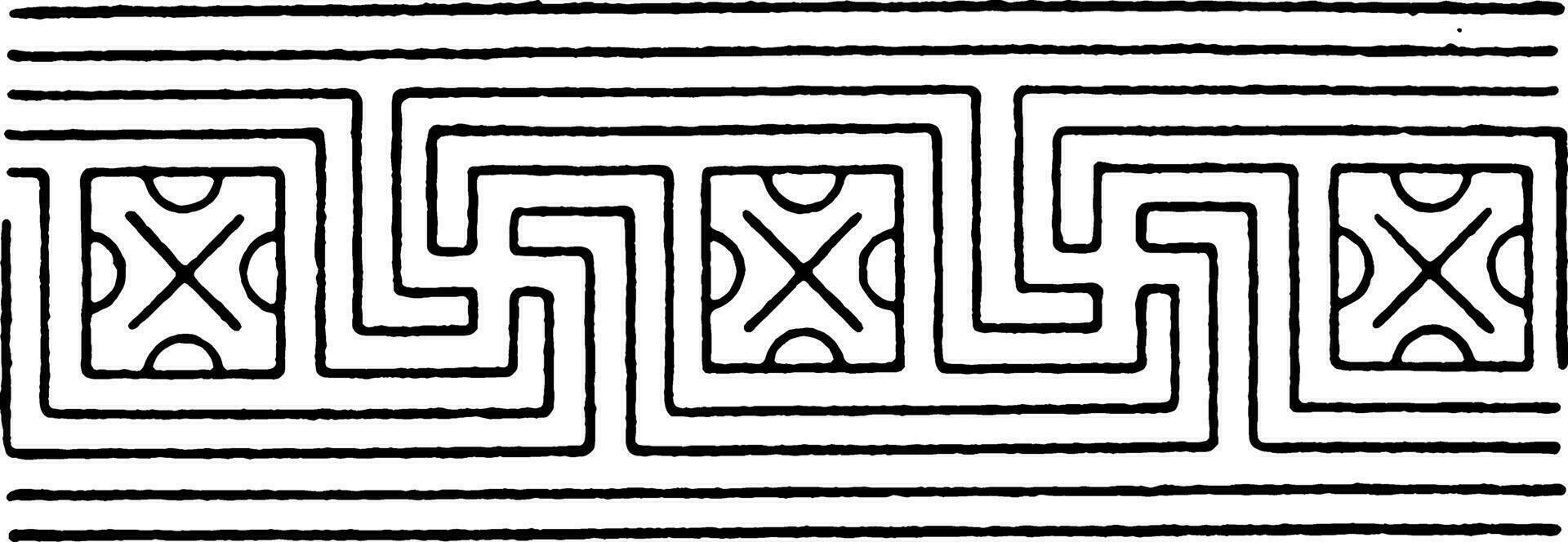 gewöhnliche sich überschneiden Bund Band ist ein Muster Das Kreuze jeder andere, Jahrgang Gravur. vektor
