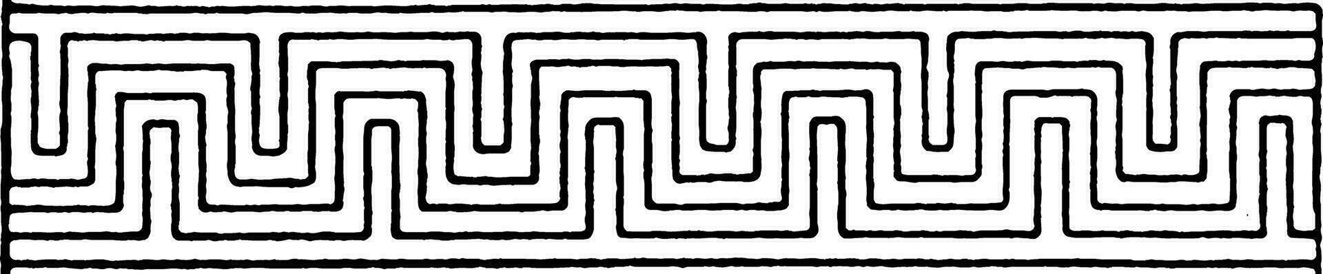 dubbel- mönster oroa band är en grekisk design, årgång gravyr. vektor