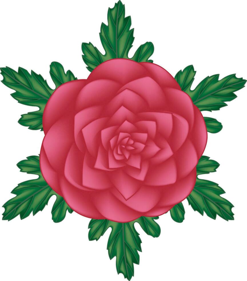 illustration av camelia blomma är blomning på grön löv bakgrund. vektor