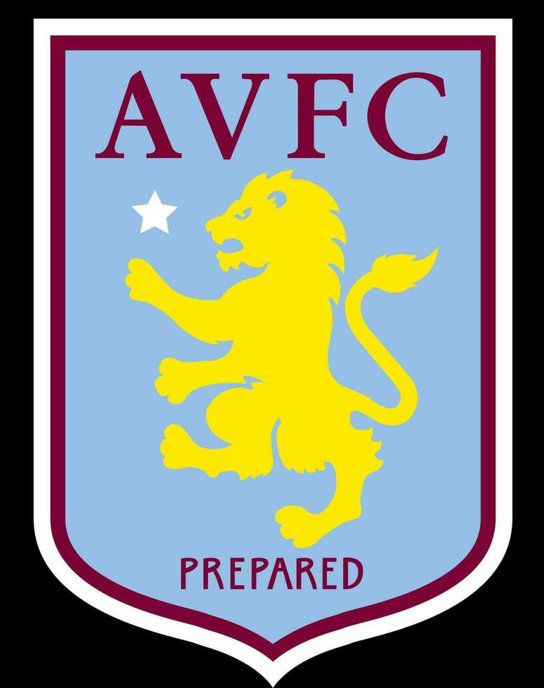 London, Vereinigtes Königreich - - 12.02.2023 Logo von das Englisch Fußball Verein erstaunen Villa. vektor
