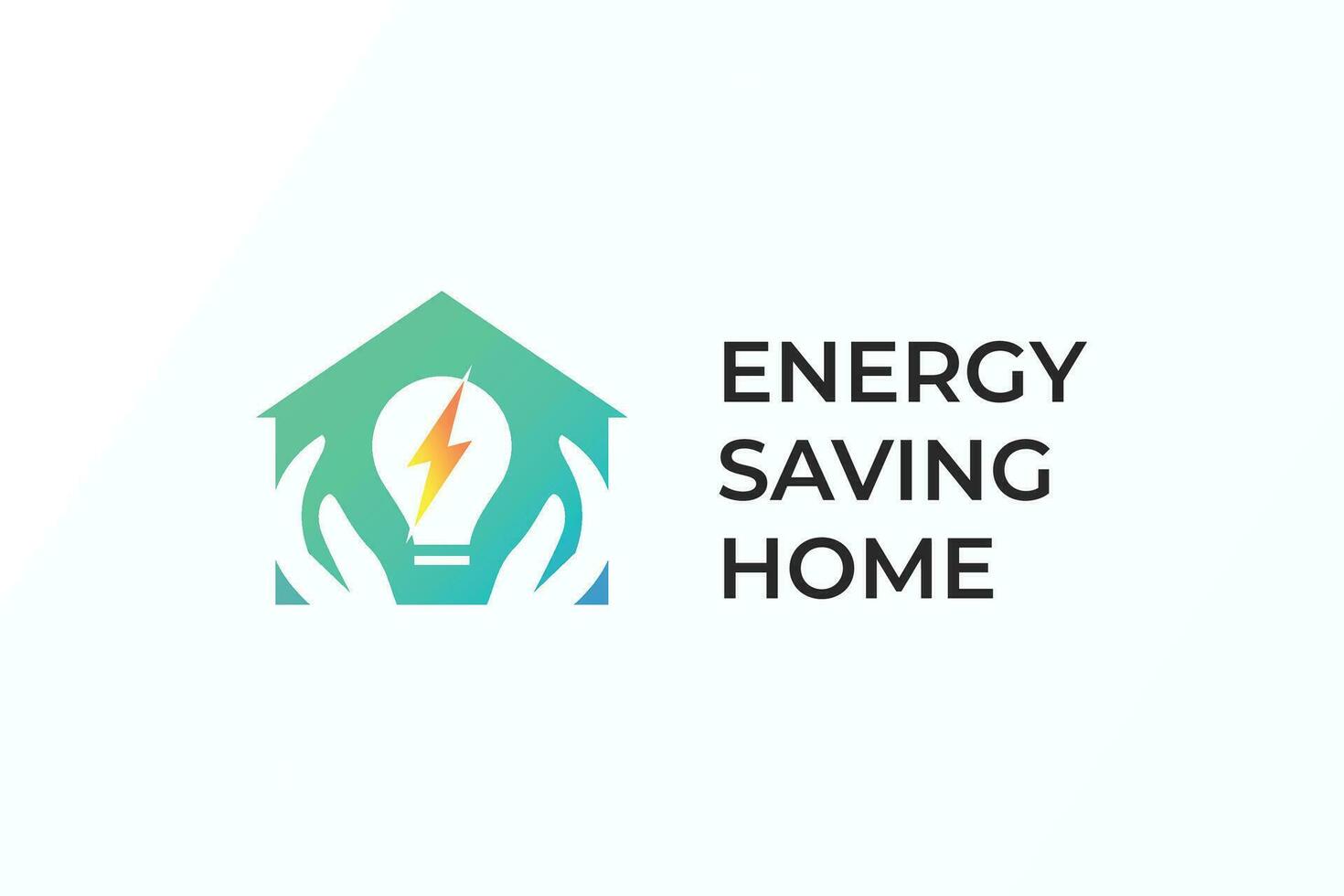 Energie Speichern Zuhause Logo Konzept. elektrisch und Energie Verwendungszweck Steuerung zum Täglich Leben vektor