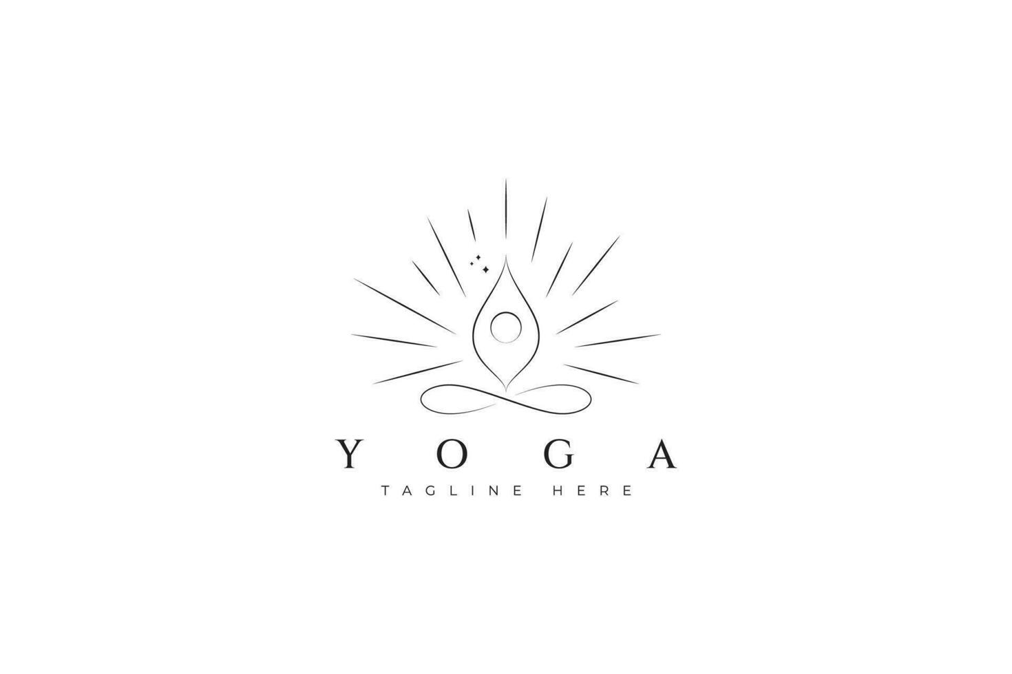 Yoga Logo Meditation Gesundheit Körper Pflege Entspannung spirituell Symbol Leben Balance Fitness Fitnessstudio Verein vektor