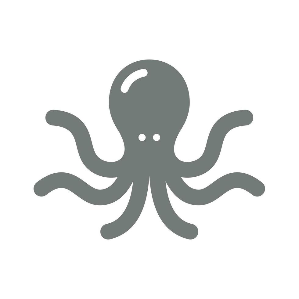 bläckfisk vektor ikon. enkel hav liv och mat symbol.