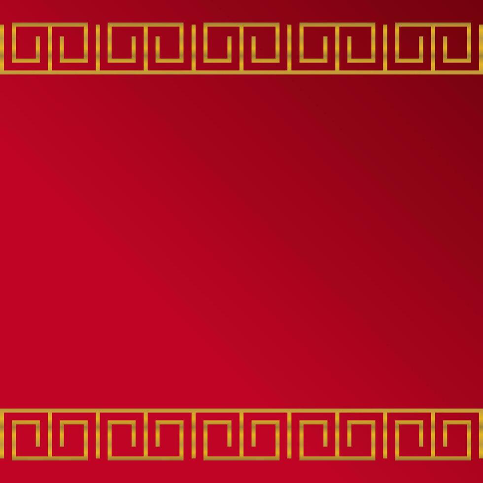 rot Chinesisch Neu Jahr Hintergrund mit Gold Linie Dekoration. Vektor Design zum Poster, Gruß Karte, Sozial Medien, Netz, Banner.