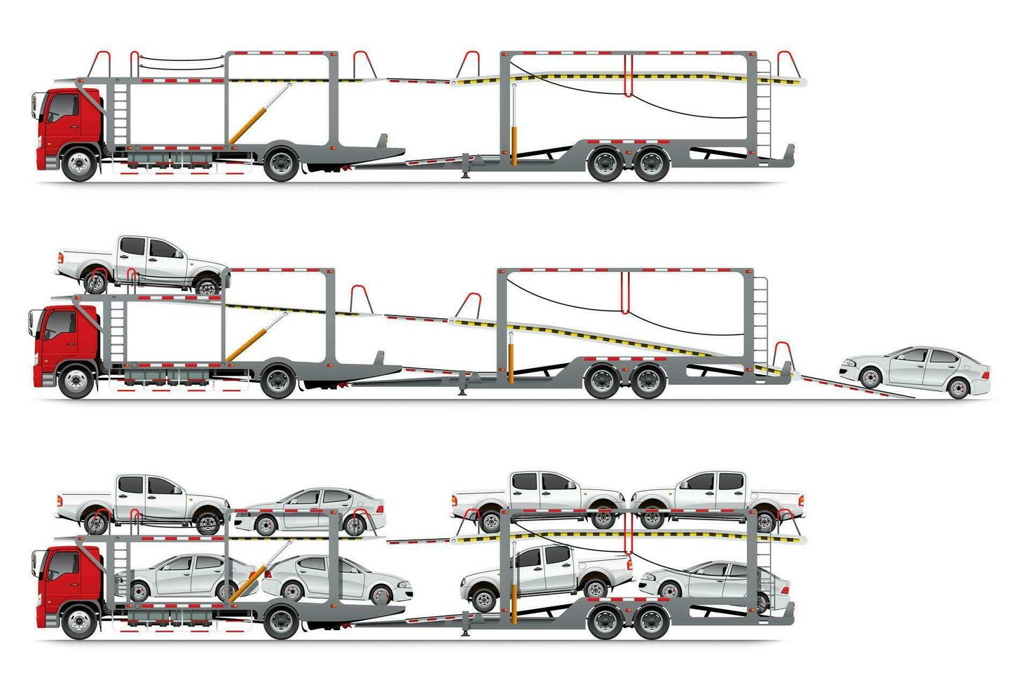 bil transport trailer lastbil vektor