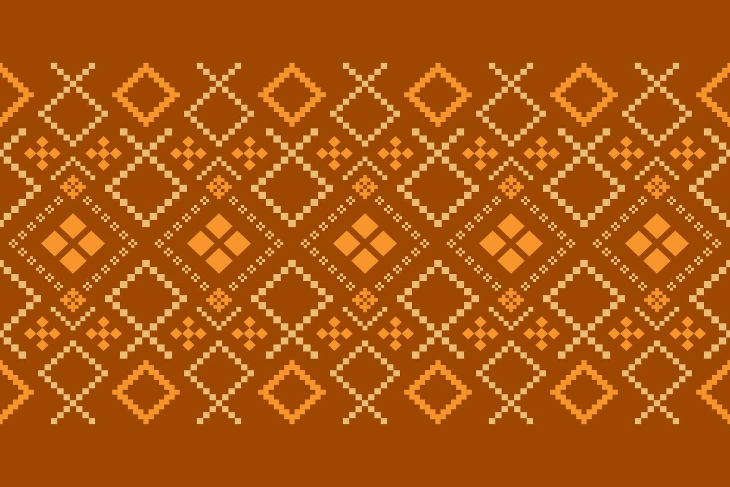 orange årgångar korsa sy traditionell etnisk mönster paisley blomma ikat bakgrund abstrakt aztec afrikansk indonesiska indisk sömlös mönster för tyg skriva ut trasa klänning matta gardiner och sarong vektor