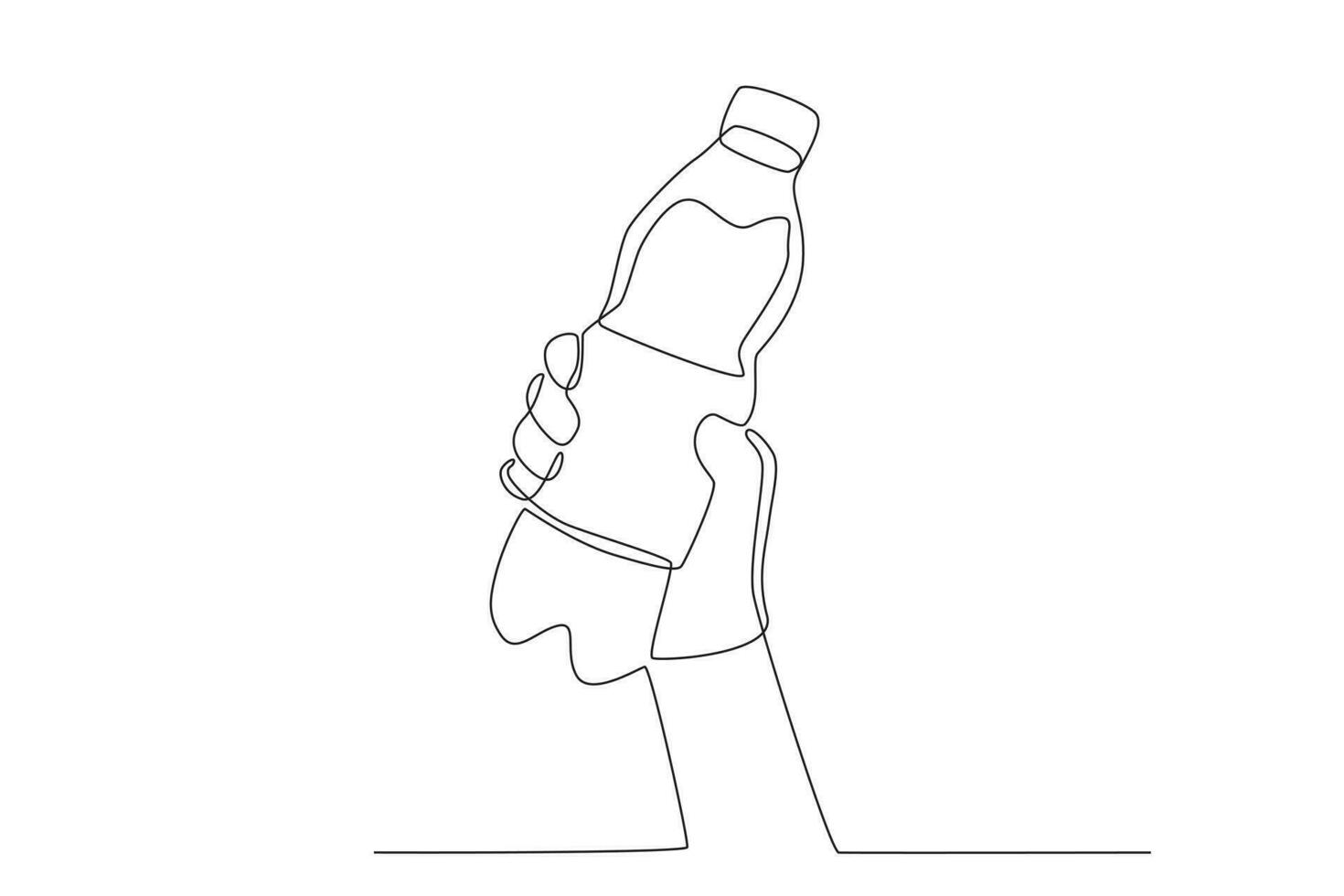 ein Hand halten ein Flasche von sauber Wasser vektor